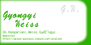 gyongyi weiss business card